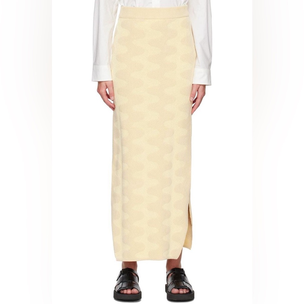 🔖NWT Nanushka Bria Creme Tubular Jacquard Mid Length Skirt - Picture 4 of 13